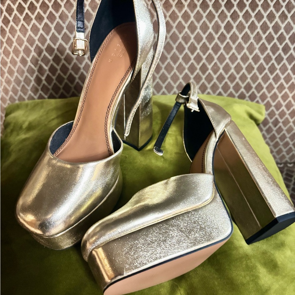 ASOS Metallic Gold Platform Heels
